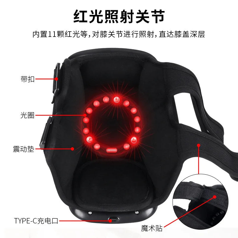 A Set Electric Infrared Heating Massage Knee Pad Wireless Heated Knee Massager Vibration Massage Rehabilitation Leg Pain Relief