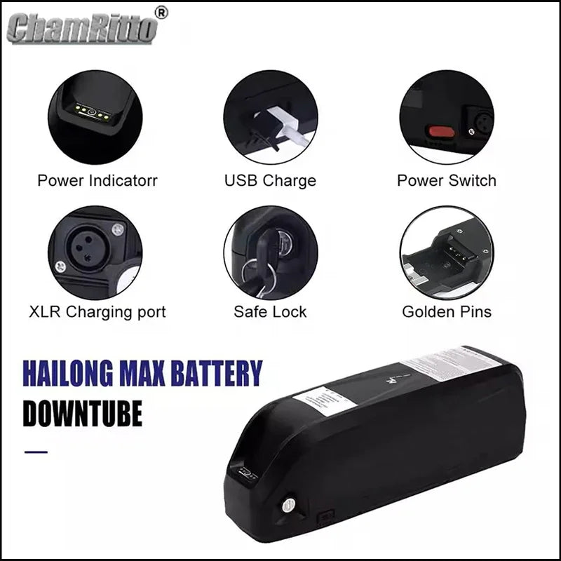 E bike Electric Bicycle 36V 48V 52V 750w cham rider Hailong Battery 72V 60V Bafang 2000W 20/30/40/50/60ah 1000w Lithium Battery