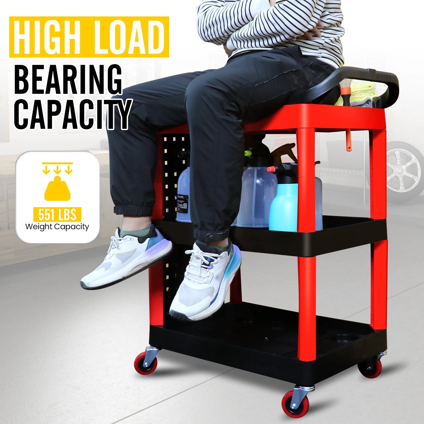 360°Premium Heavy Duty Detailing Cart Car Detailing Cart Detail Cart For Auto Detailing Car Wash Organizer With Storage