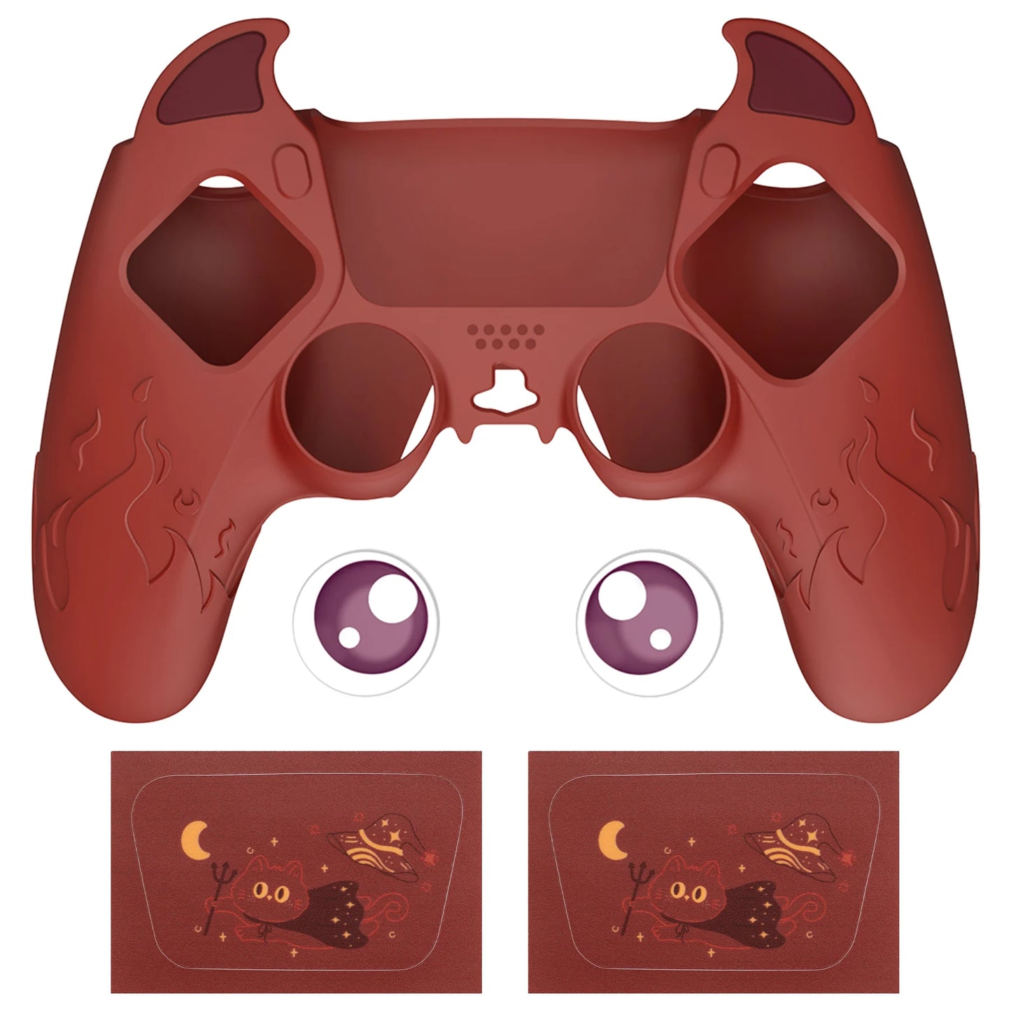 PlayVital Cute Demon Controller Silicone Case for ps5, Kawaii Controller Cover Gamepad Skin Protector for ps5 - 7 colors