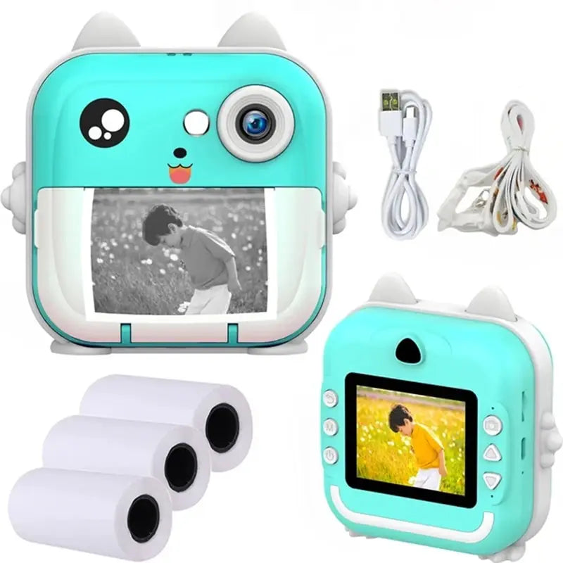 Children Kids Camera Instant Print Mini Digital Video Camera for Kids 1080P HD Screen Outdoor Toy Print Thermal Paper