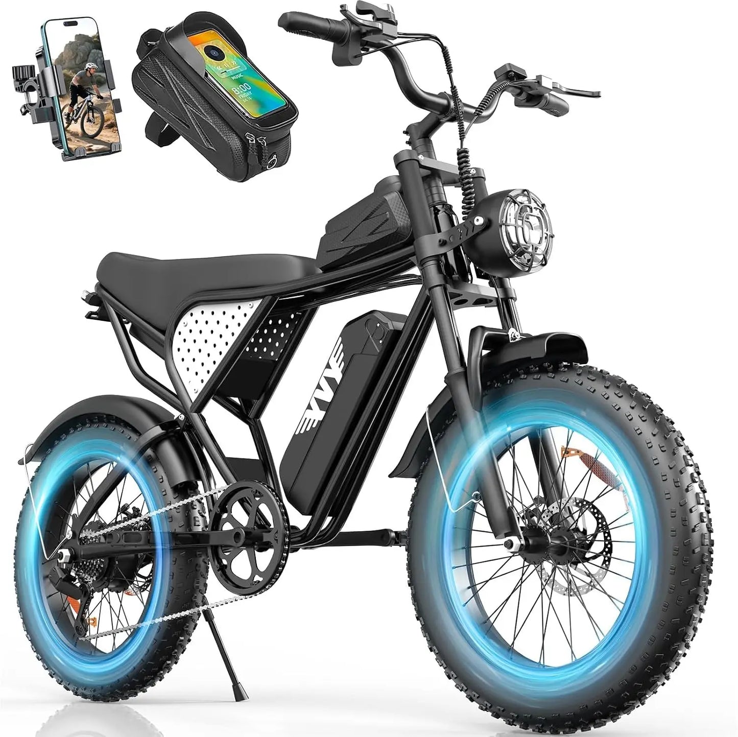 Electric Bike for Adults, 48V 40/25/20/15.6Ah Battery, 1500W-3000W Peak Motor, 20" Fat Tire All-Terrain E-Bike with, Custom
