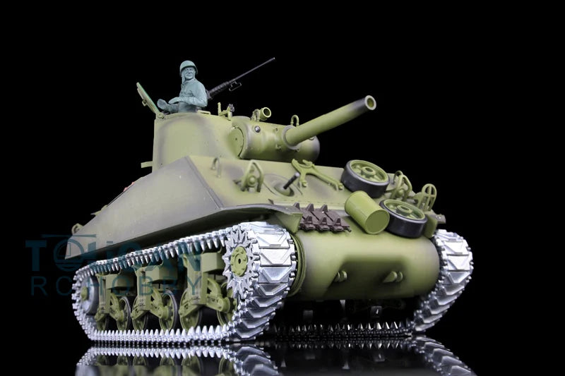 US Stock 1/16 2.4G HENG LONG 7.0 Upgraded M4A3 Sherman RTR Remote Control Tank 3898 Metal Tracks Model TH17671-SMT5