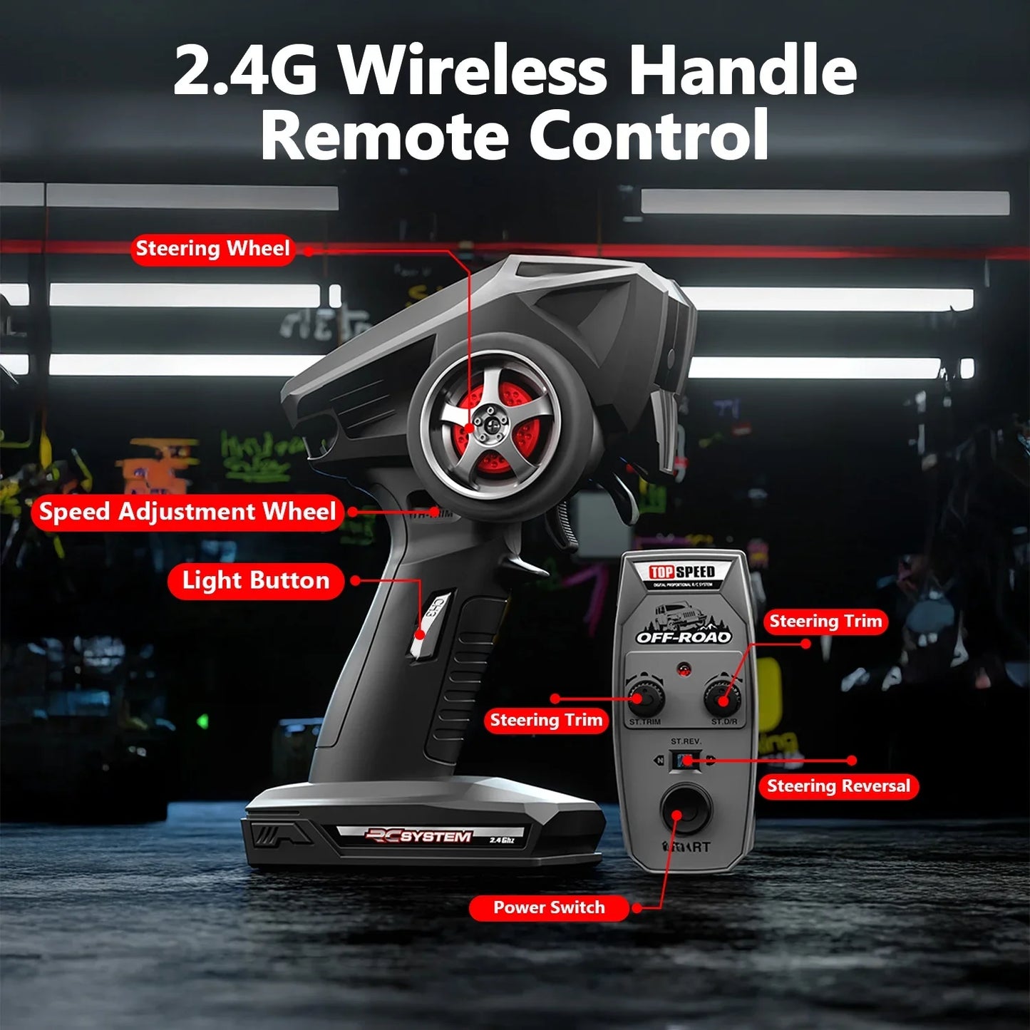 1/16RC Offroad Truck-Durable Beginner RC Car, High Speed 40 Km/h, Remote Control Monster Truck with 2 Rechargeable 7.4V 1500 mAh