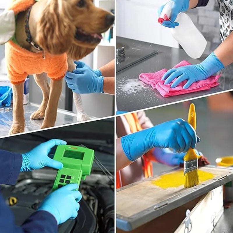 100 Pcs,Disposable Nitrile Gloves - Nitrile Material, High Elasticity, Not Easy to Break, Thickened & Non-Allergenic