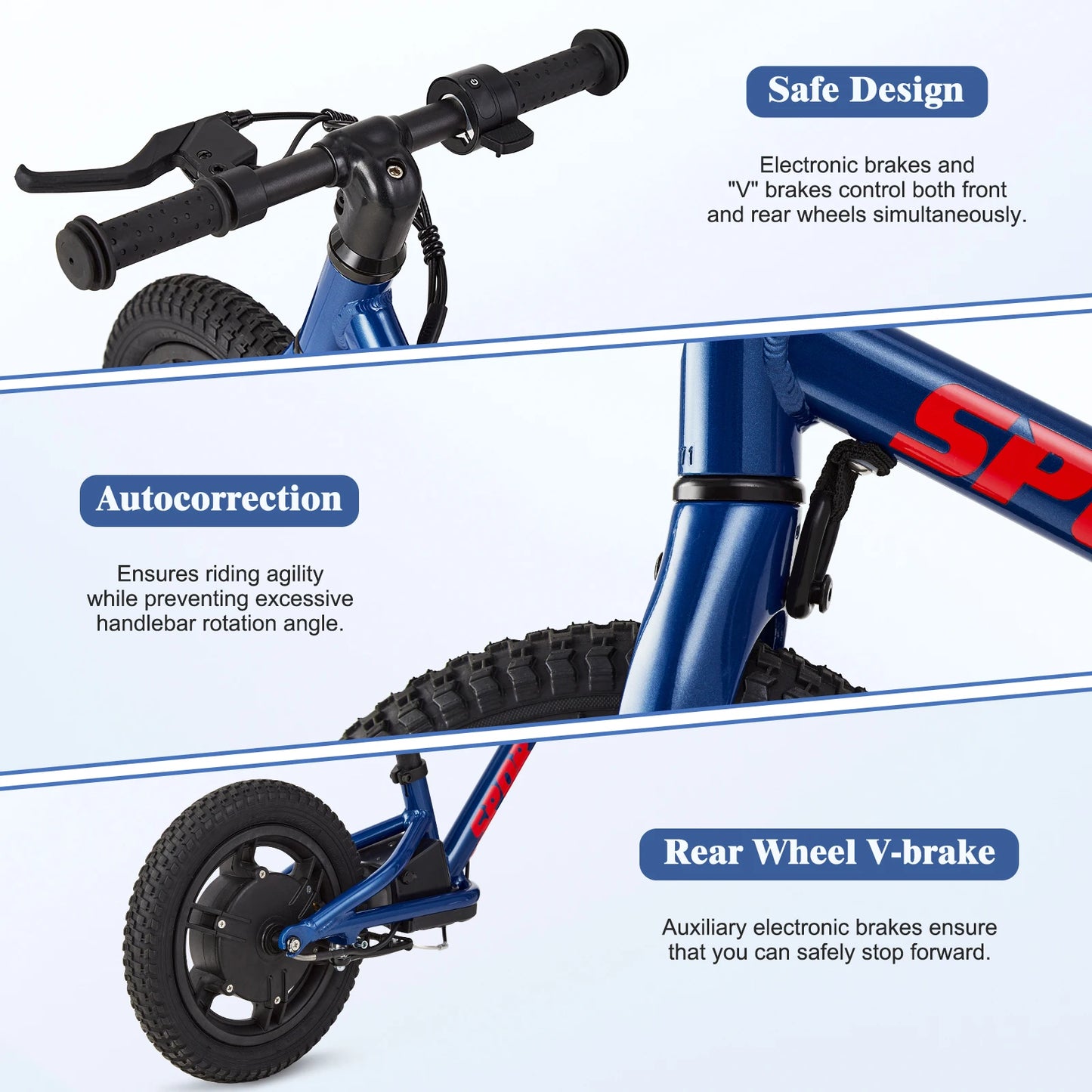 Electric Bike For Kids Ages 3-5 Years Old Kids 24V 100W Electric Balance Bike With 12 inch Inflatable Tire and Adjustable Seat