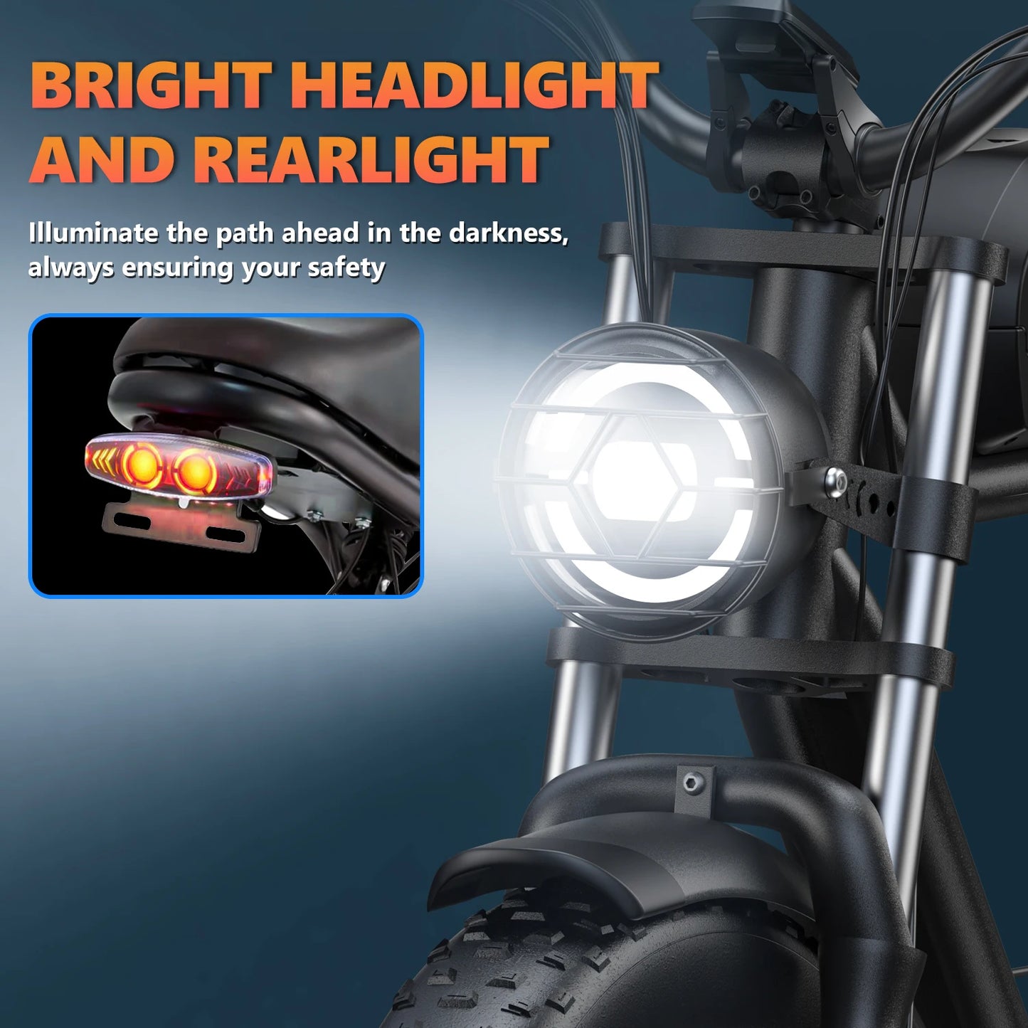 Kickwey K7 Electric bike 1500W Motor 48V 23AH Adult Electric bicycle 20 Inch Fat Tire 32MPH 7-Speed Mountain electric bike