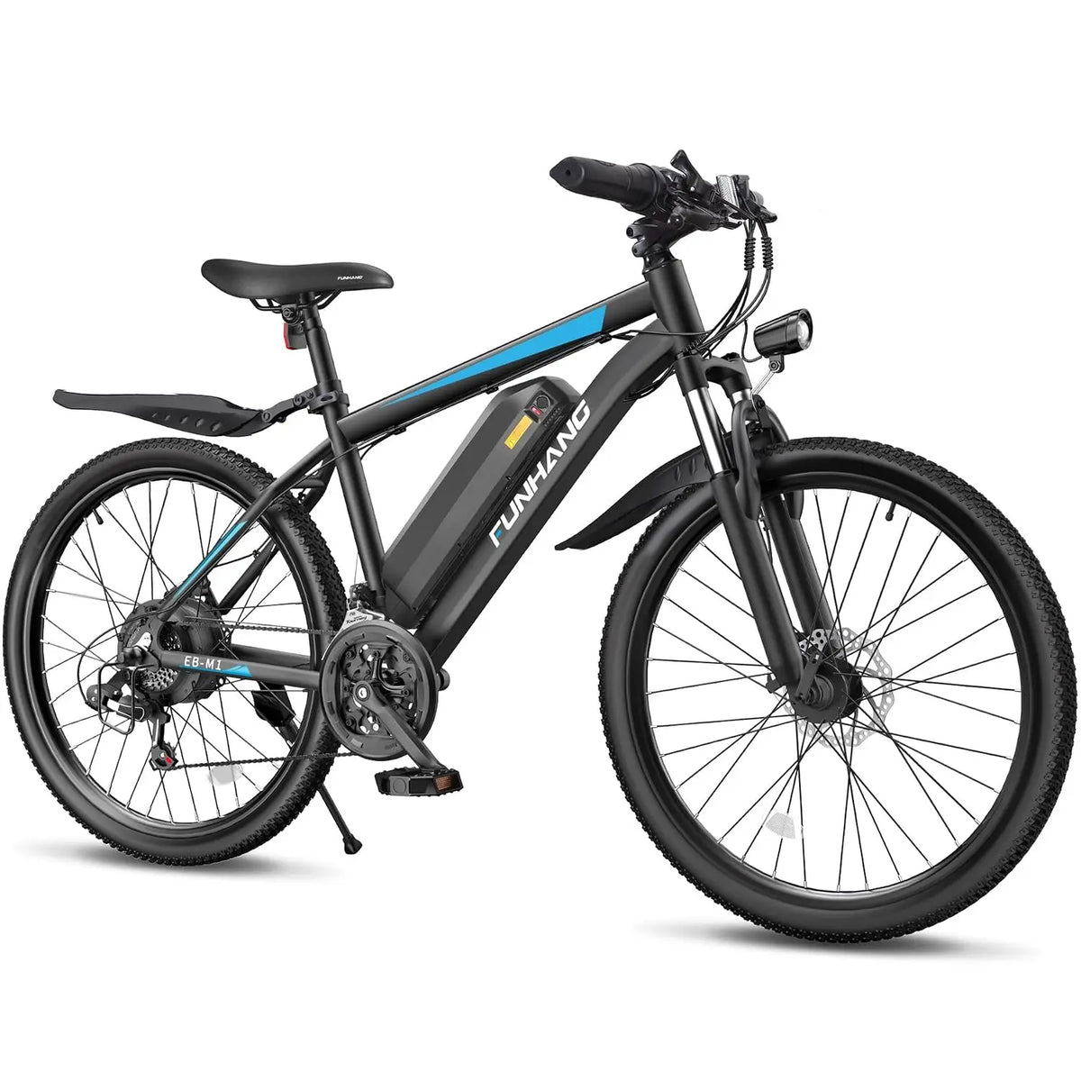 Electric Bike 1000W Peak 50Miles 26" 48V Removable Battery Fenders 7 Speed Front Suspension UL, Customized