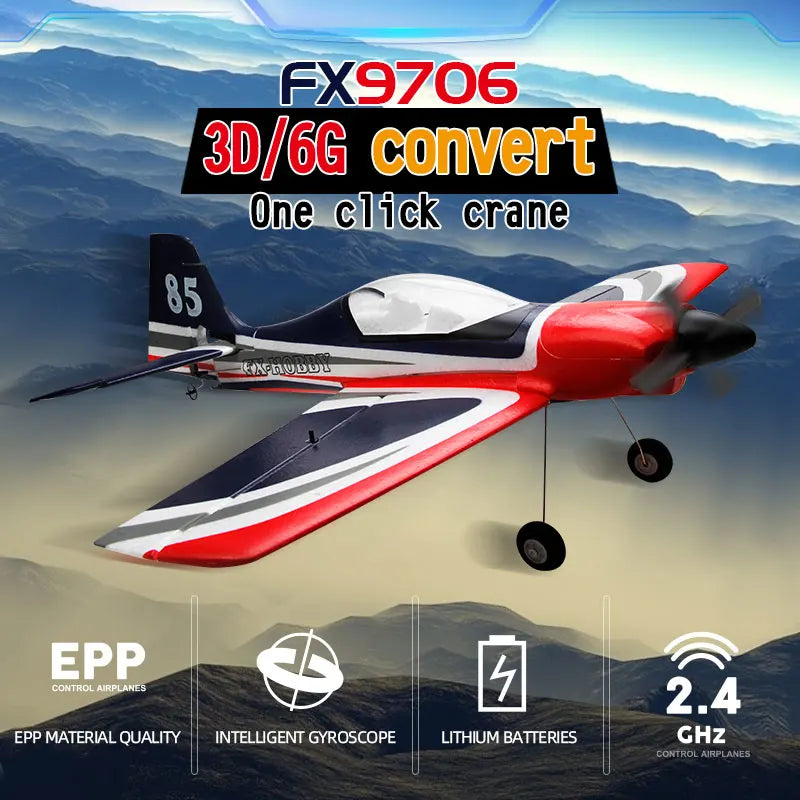 5CH FX9706 RC Plane 580MM Fixed Wing Glider 3D/6G Remote Control Aircraft 2.4G Brushless Motor Fighter Model Toys for Children