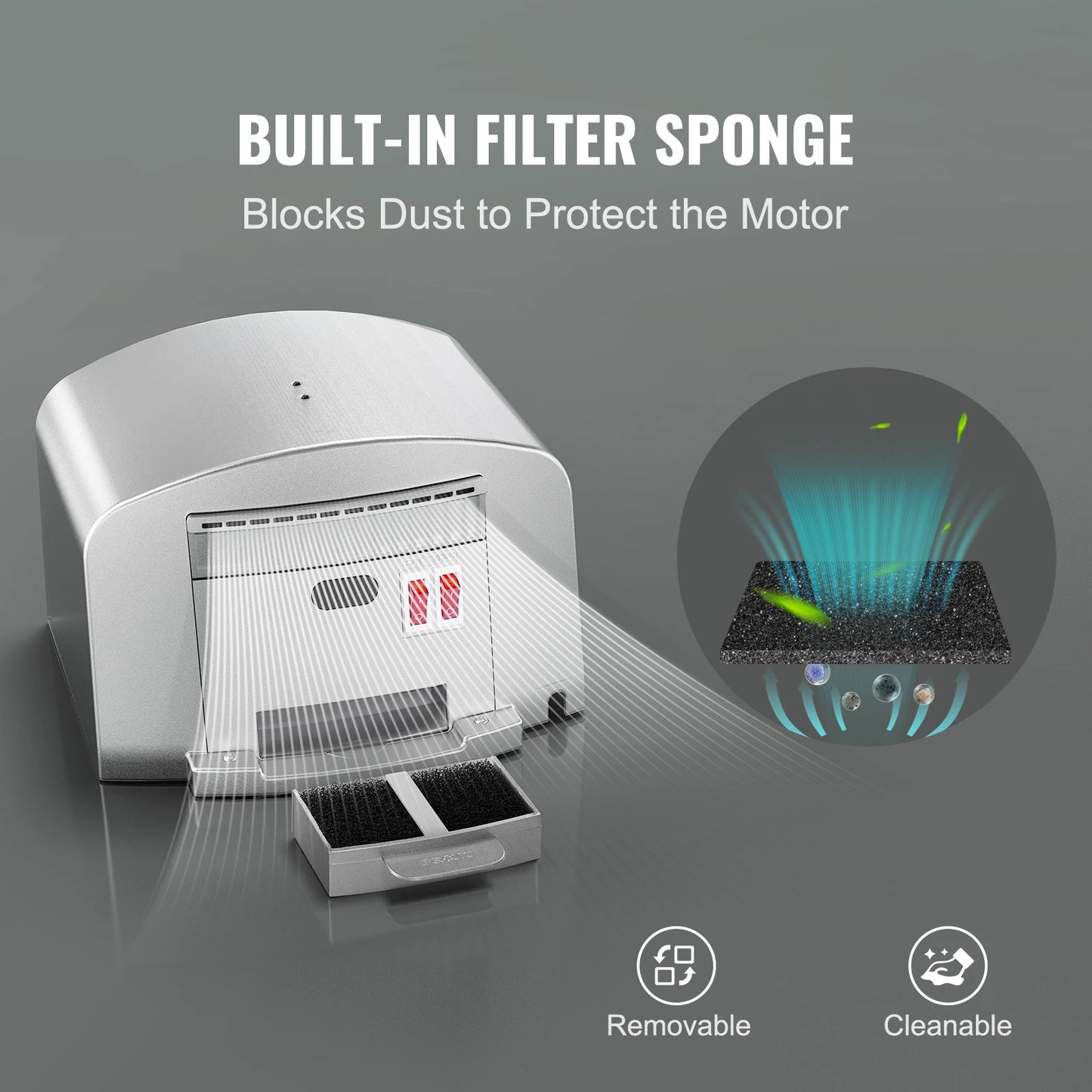 SucceBuy Heavy Duty Commercial Hand Dryer 1400W Automatic High Speed Warm Wind Hand Blower Built-In Filter Sponge for Home