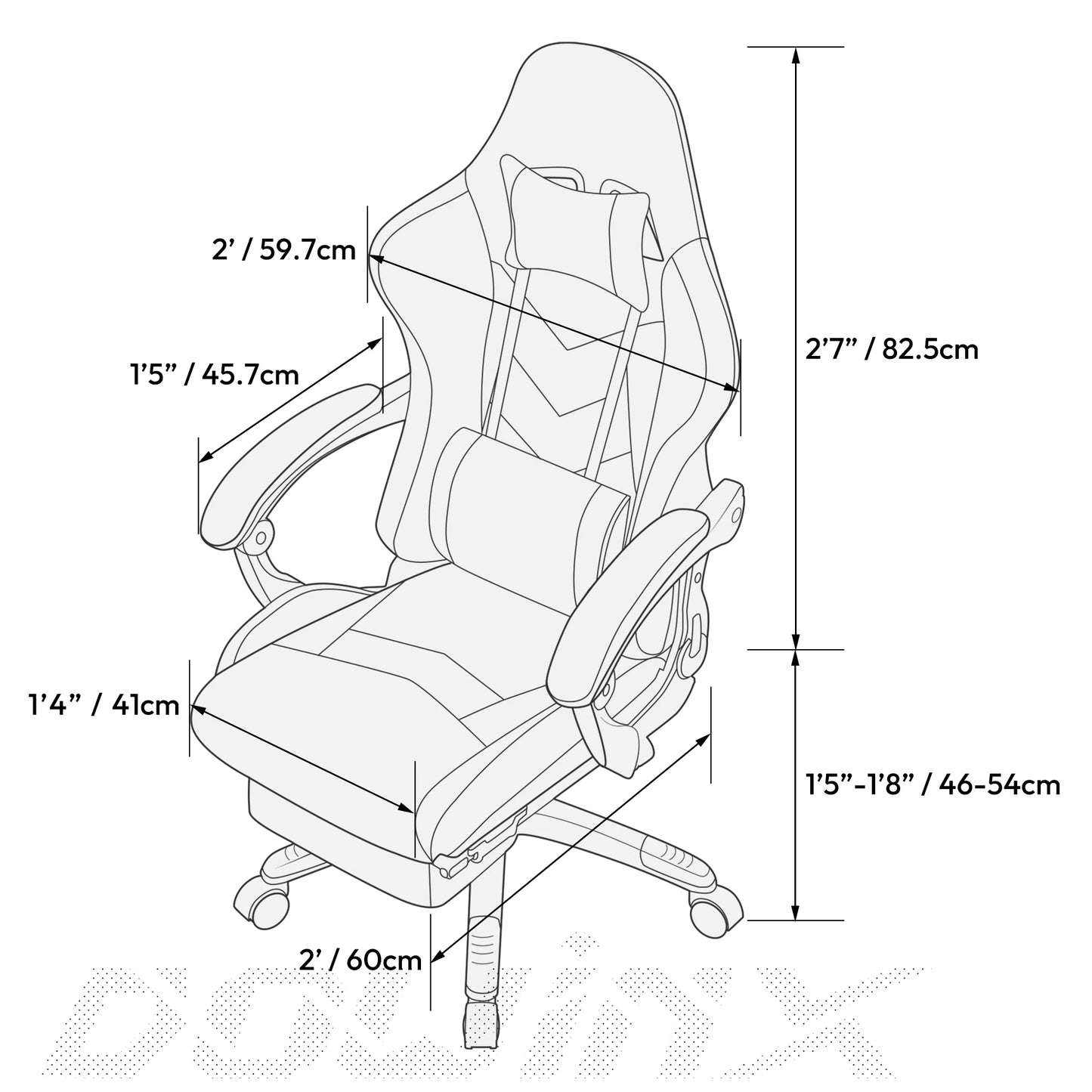Dowinx Gaming Chair Ergonomic Office Recliner for Computer with Massage Lumbar Support, PU Leather E-Sports Gamer Chairs