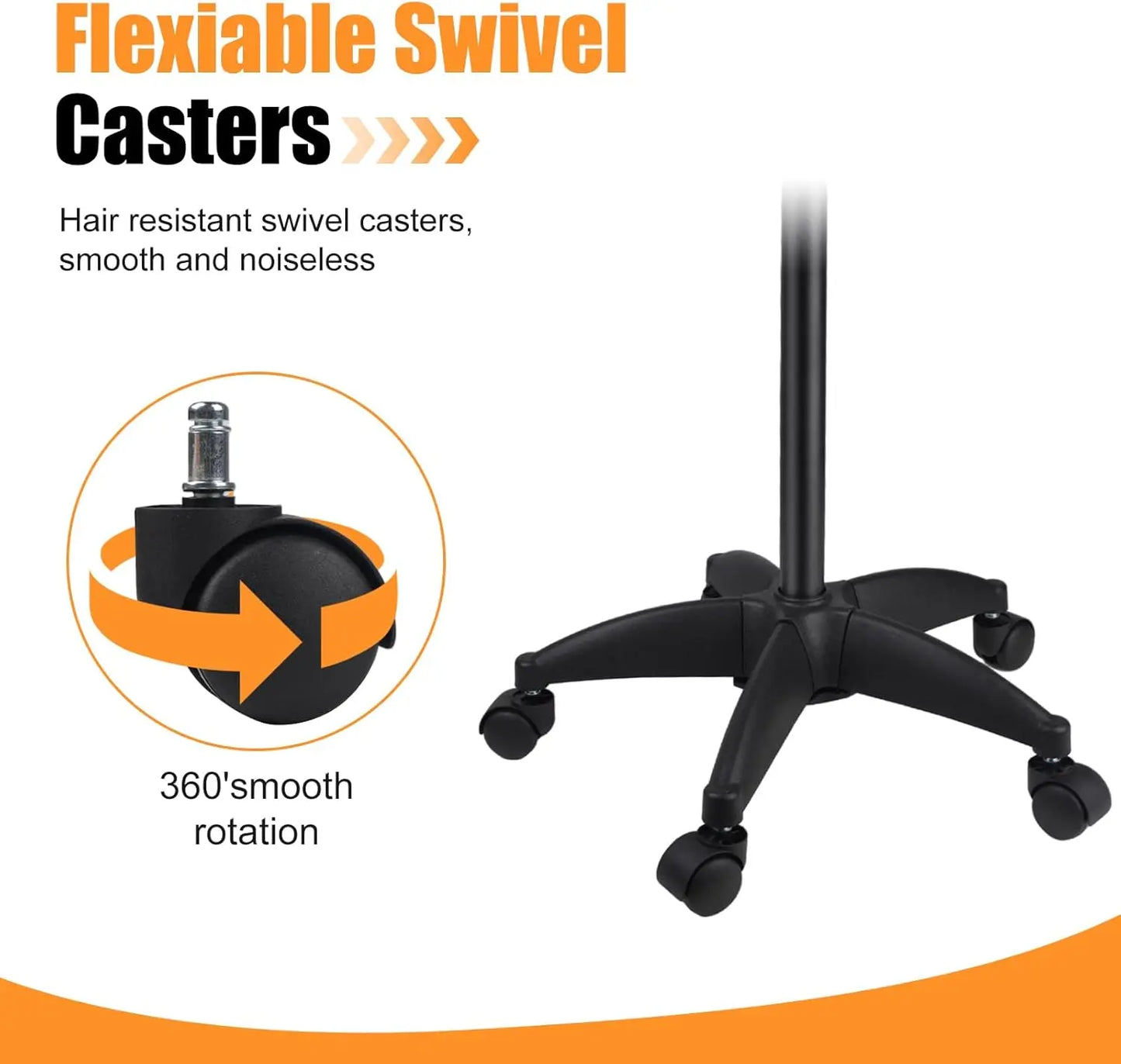 Aluminum Tattoo Rolling Tray with Wheels - Adjustable Height Salon Cart for Hair Stylist Medical Dental Tray