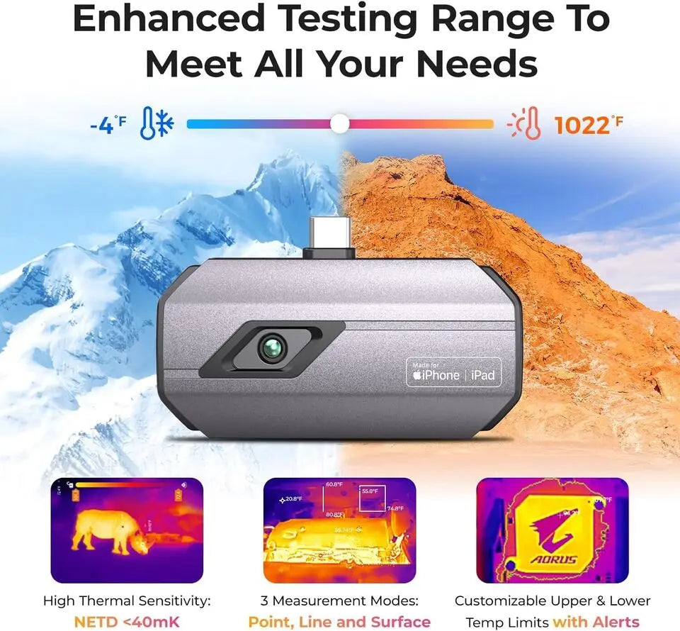 TOPDON TC002C Thermal Camera for IOS TYPE C 256 x 192 IR High Resolution Infrared Test Report Upgraded Version of TC002