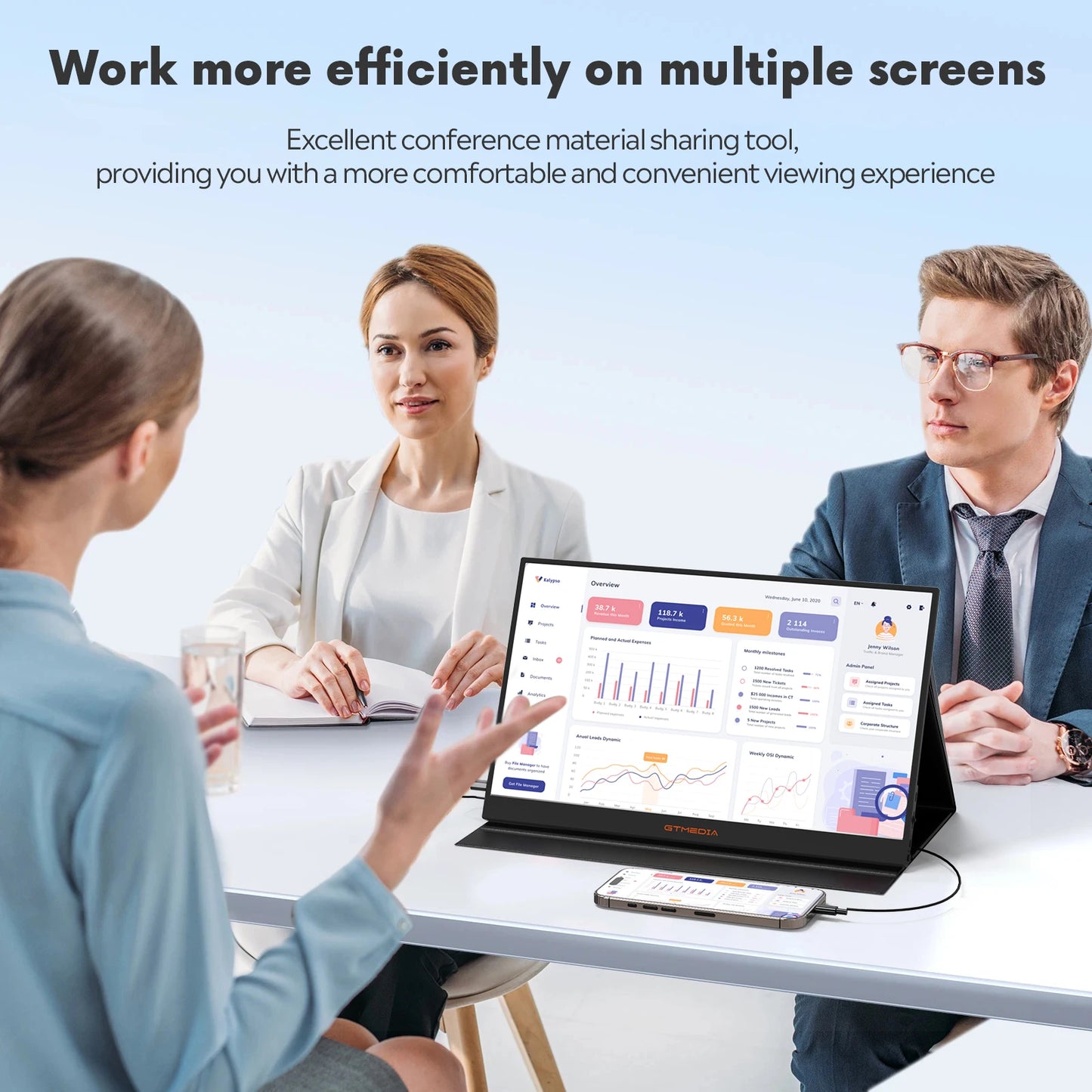 GTMEDIA S15 15.6" Portable Monitor: Multifunctional Connectivity for Global Users