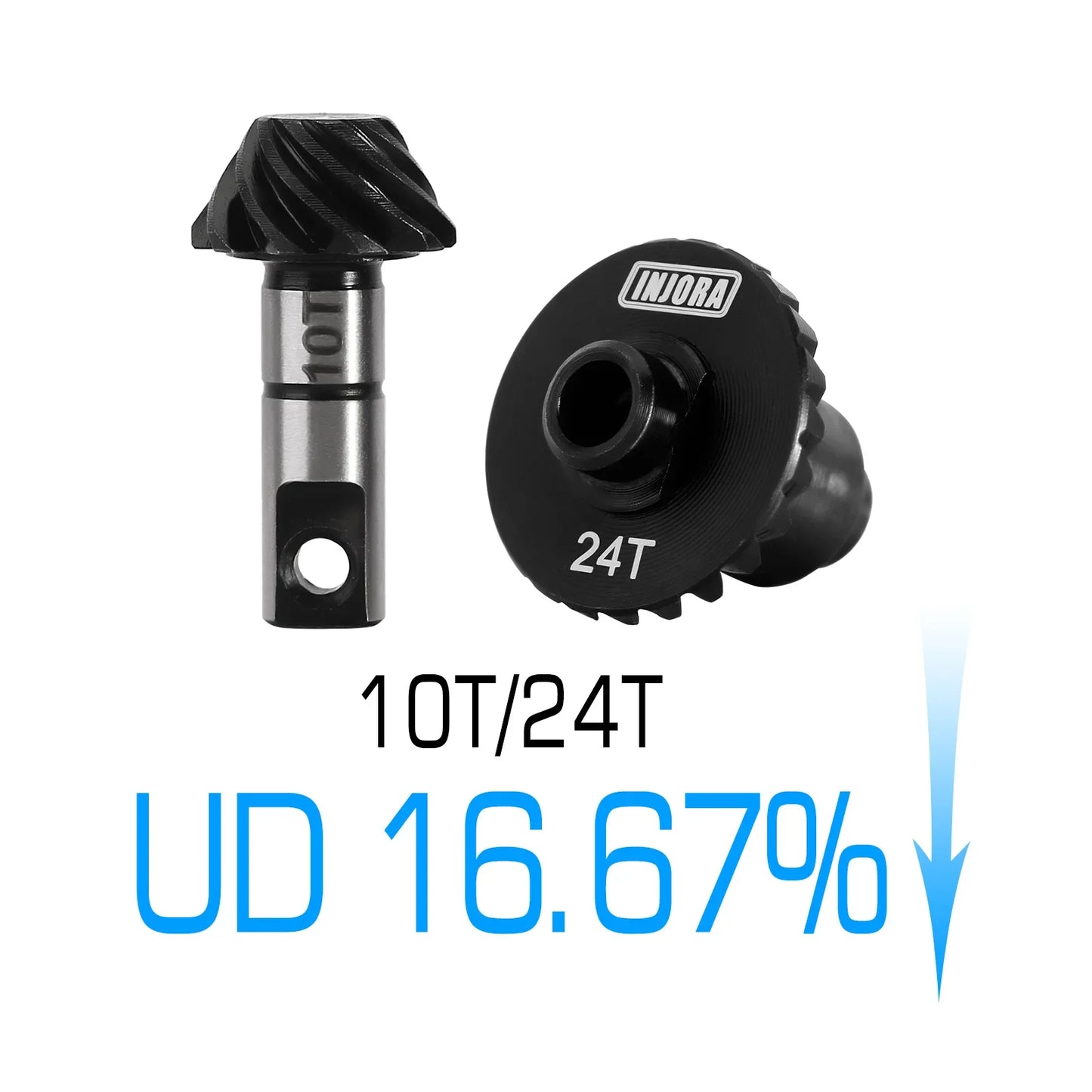 INJORA Steel Alloy Overdrive Underdrive Helical Axle Gear Set for 1/18 RC Crawler Car TRX4M TRX-4M Upgrade Accessories