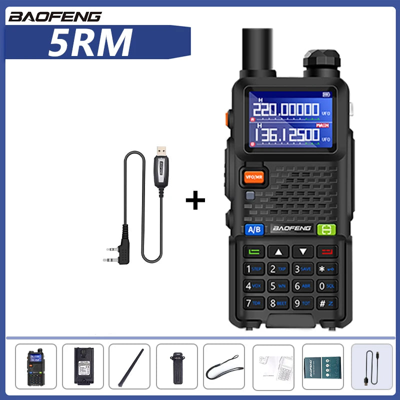 Baofeng 5RM Walkie Talkie UV-5RM Six-Band AM /FM VHF/UHF Ham Radio 999CH NOAA Wireless Copy Frequency Long Range Two Way Radios