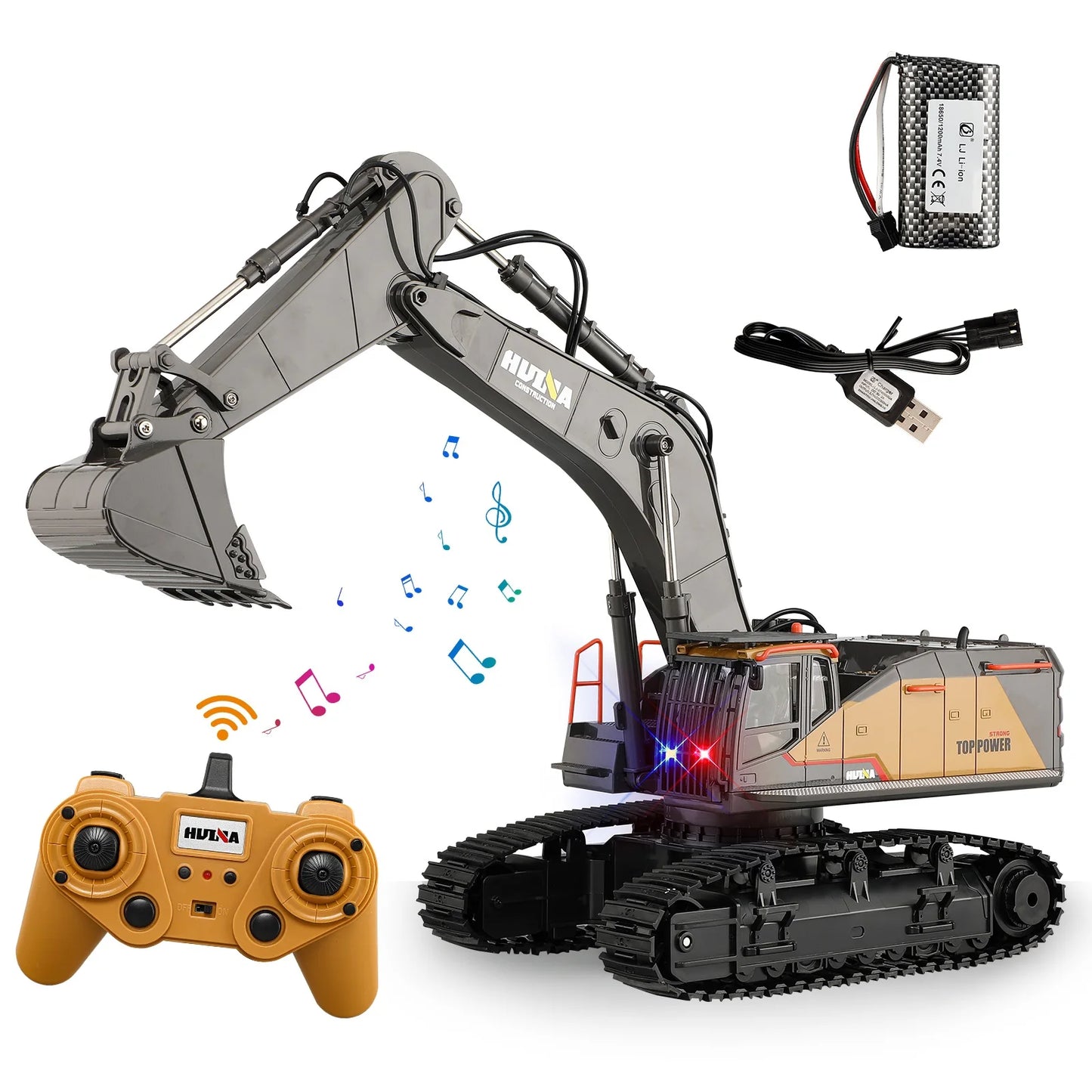 1/14 Scale 22CH Huina 1592 Radio Control Excavator Truck Model For 8+ Years Old