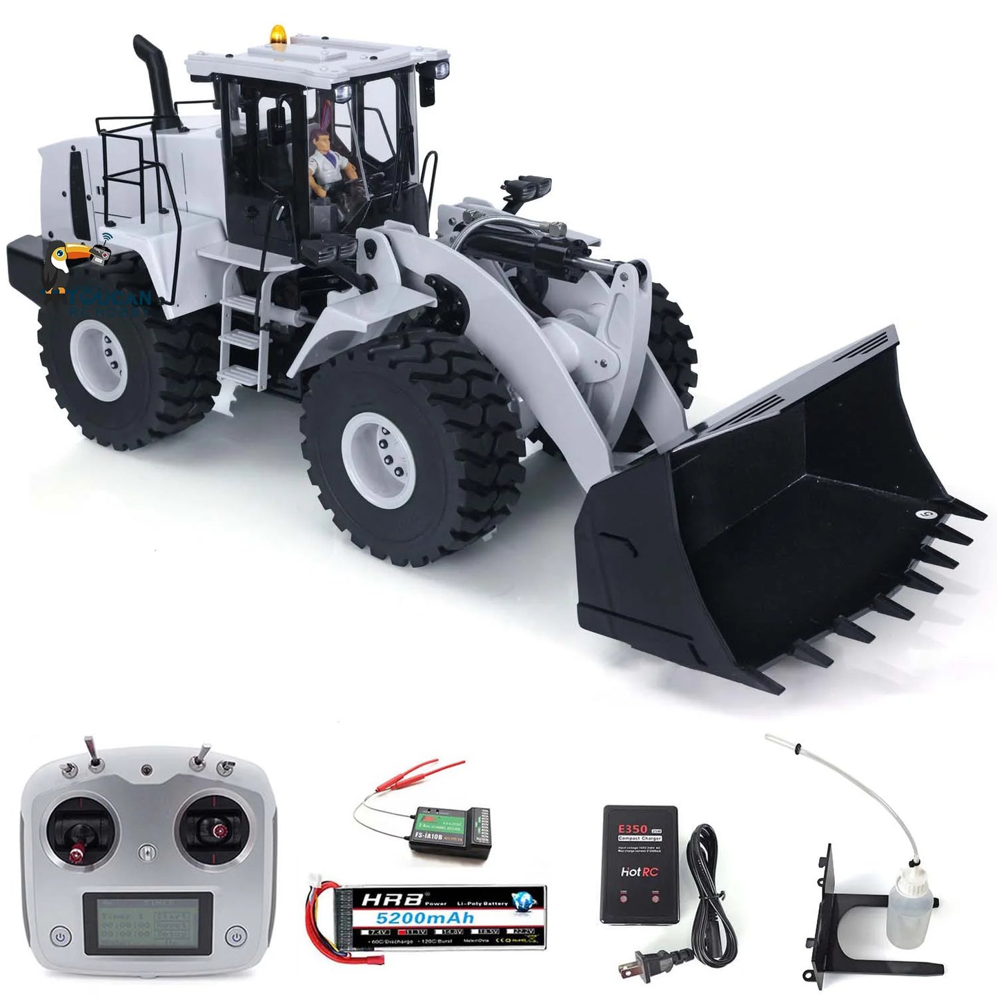 1/14 Hydraulic RC Loader Electric Construction ESC Motor Servo Lights Charger Remote Model Vehicle for Adults Hobbyists