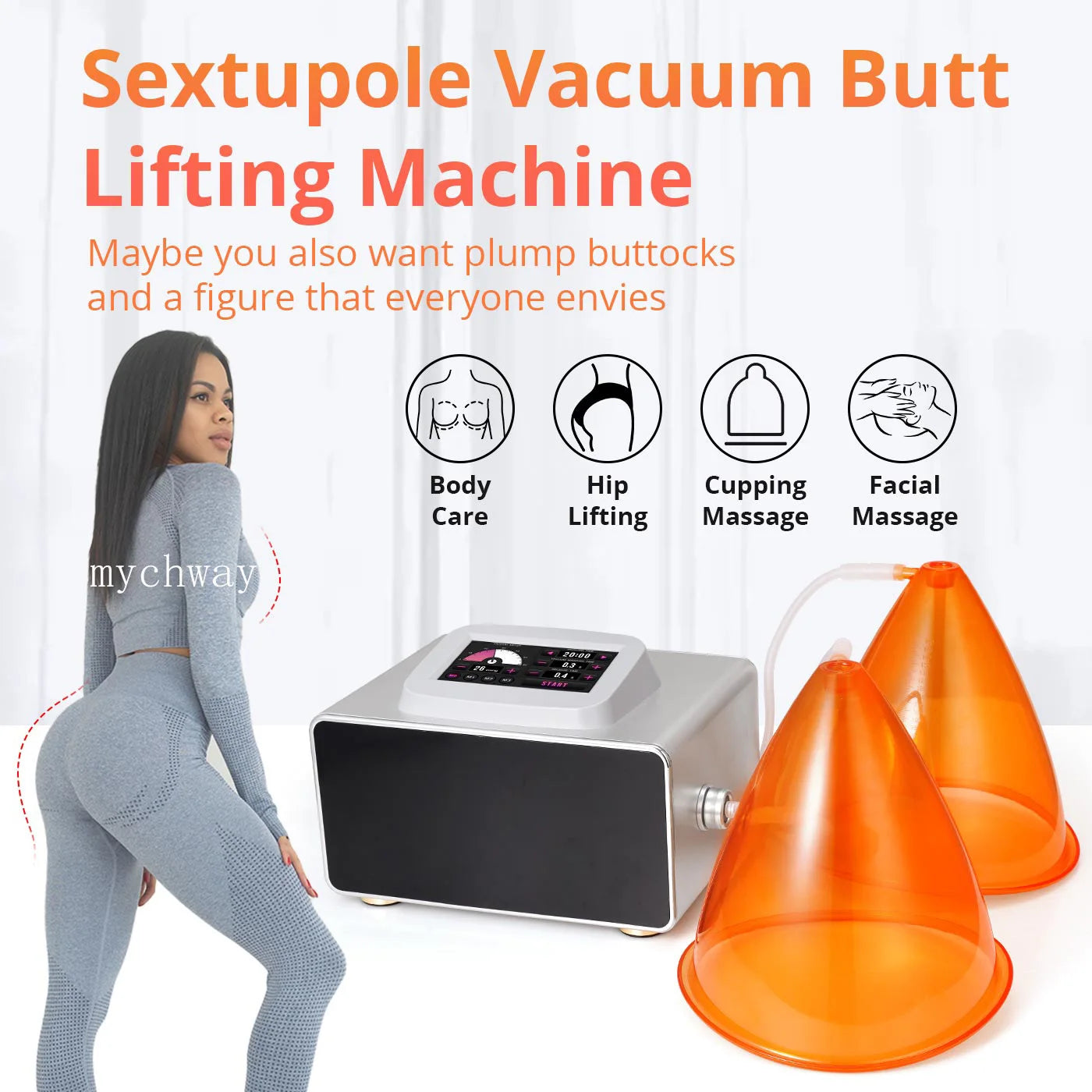 buttocks vacuum machine Upgraded Better thermal conductivity and durability stainless steel vacuum therapy machine