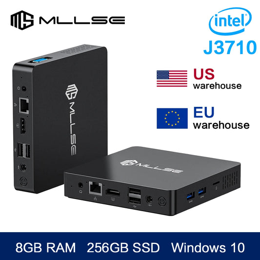 MLLSE M2 Pro Mini PC Powerful 8GB RAM, 256GB SSD, Intel J3710, Windows 10 - Compact & Ideal for Home, Business & Gaming