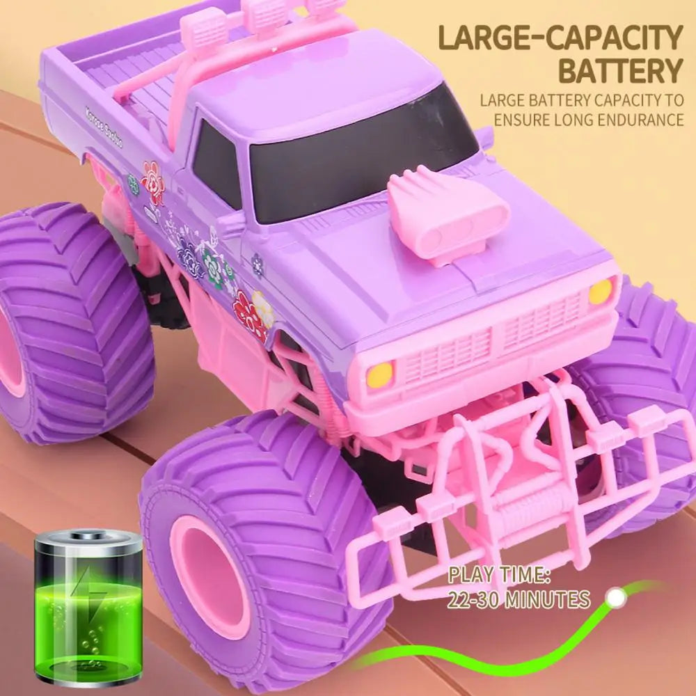 2.4GHz Remote Control Car Toy Big Wheels Rubber Tires Electric RC Crawler All Vehicle Off Road Truck Toddlers Boys Girls