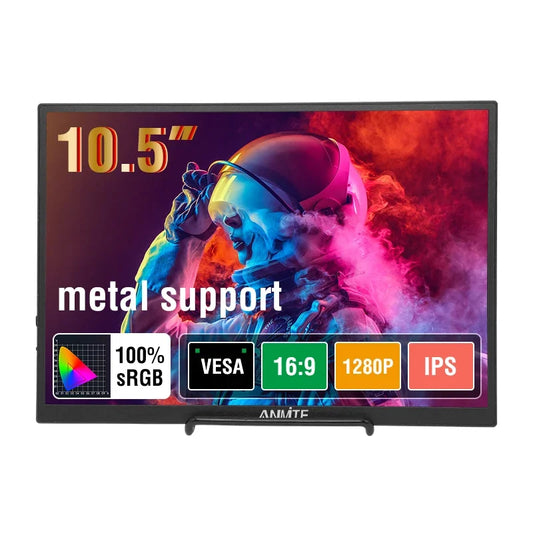 Anmite 10.5-Inch Portable Monitor 1280P HDR 16:10 Low Blue Light For XBox PS4 / 5 Switch Cell Phone PC Loptop Extension