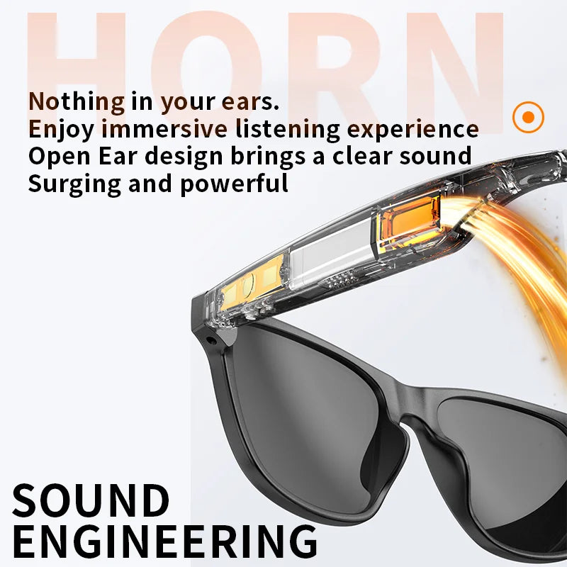 New smart glasses, support voice call, listen to music, touch operation, fashion wear, sunglasses lenses eye protection