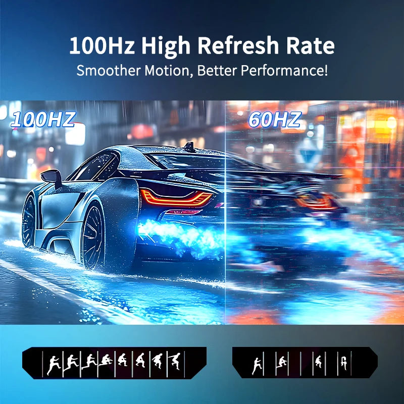 HGFRTEE 18.5Inch Portable Monitor 100% sRGB 100Hz Extended Display for Laptop PC PS5 Switch iPhone with VESA Hole & Back Bracket