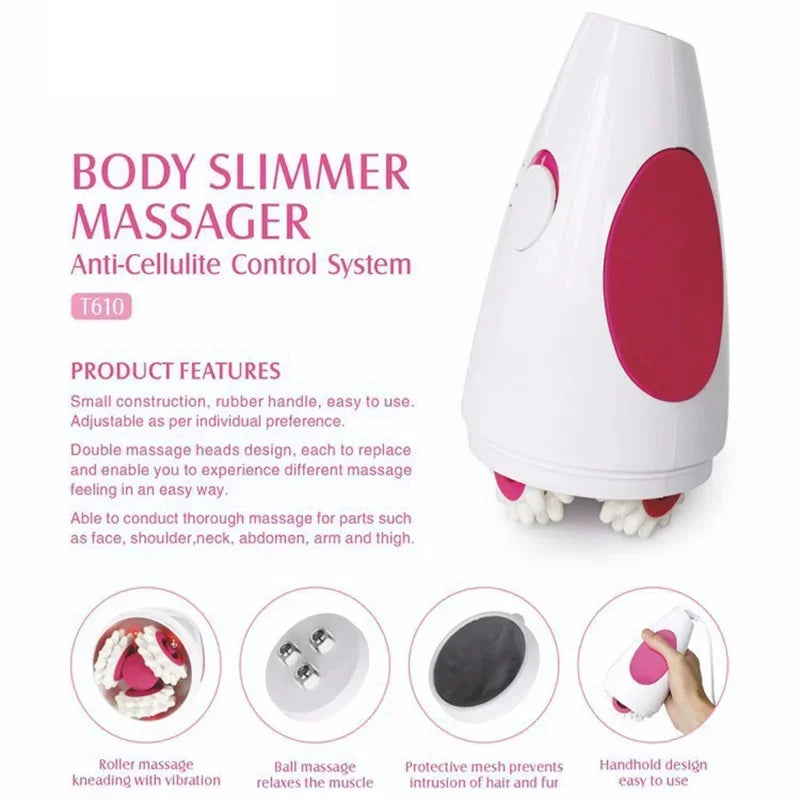 Multifunctional Roller Body Massager for Cellulite Vacuum 3D Mini Muscle Massager Handheld Electric Back Massager