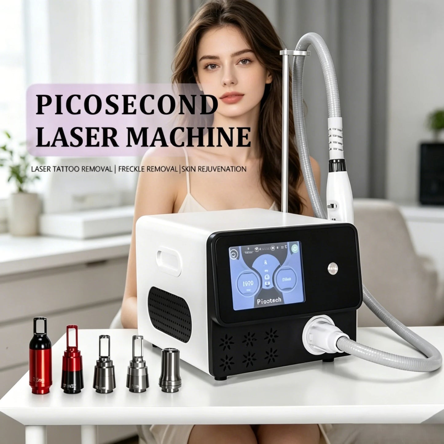 New High-Efficiency Portable Pico Lase Machine (532nm/755nm/1064nm) - Professional Beauty Device for Tattoo & Freckle Removal