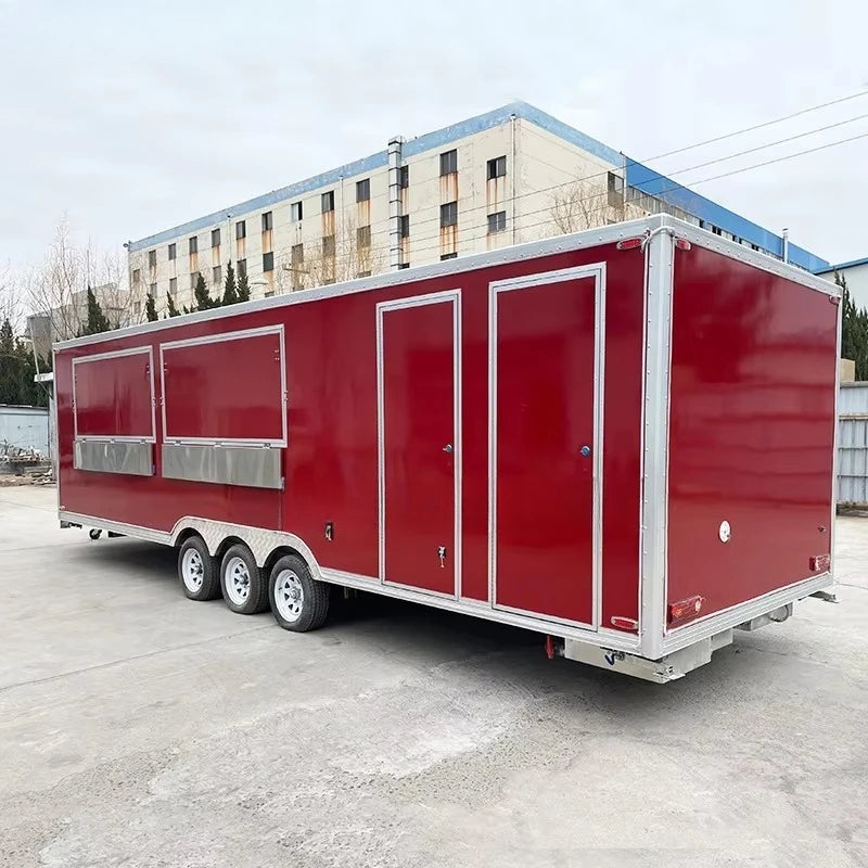 Luxury Mobile Food Truck Trailer With Toilet Multifunctional Street Food Car Ice Cream Catering Trailer