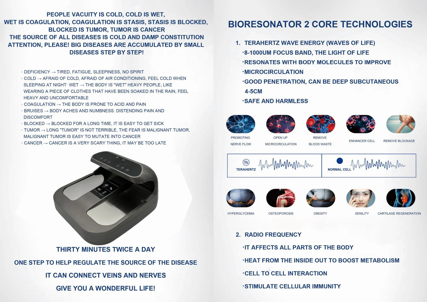 Plus Red and blue light 2in1 P90 P100 PEMF Terahertz Therapy Foot Spa Remote Control Wireless PEMF Massager Health Care