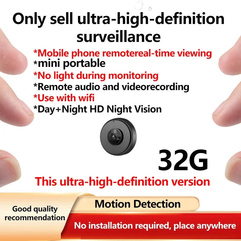 Q Brand Ultra-High Definition Small Camera Wireless Monitor Home Wifi Remote Mobile Phone 360-Degree Panoramic Mini Photography Indoor Home Connected Plug-In-Free Cat Eye Non-Micro Non-Invisible Non-Hidden