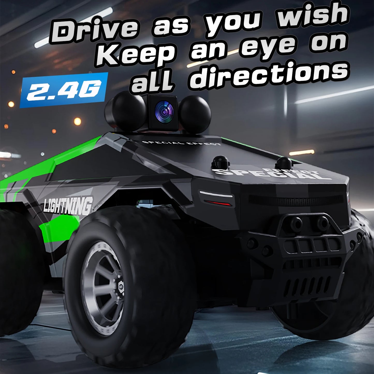 Wickena RC Cars FPV Camera RC Car with LED Lights - High Speed Remote Control Racing Truck for Adults & Kids, 1:28 Scale Hobby G