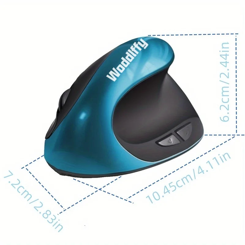 Ergonomic Mouse Wireless Vertical Mouse with 6 Buttons for Laptop Desktop MacBook Small Mouse (Blue Right Handed)