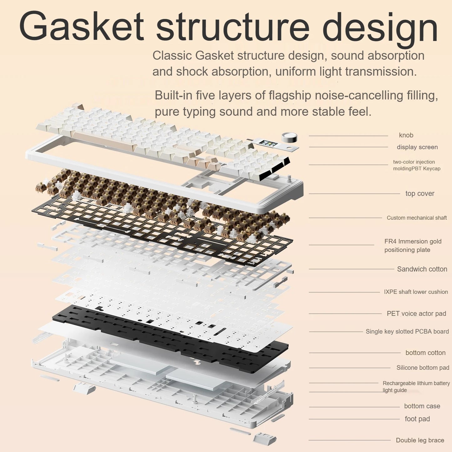 AULA F108PRO Gaming Mechanical Keyboard Full Size Custom Backlight Hot Swappable Wireless Bluetooth Hifi Switch
