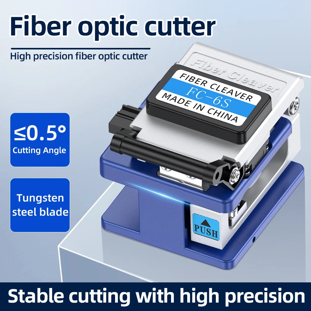 ZoerRax FC-6S Fiber Optic Cleaver FTTH High Precision Optical Fiber Cleaver with Dedicated Metal Cable Cutting Knife