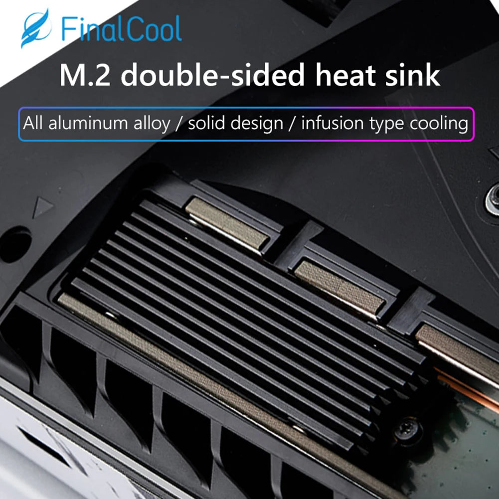 M.2 2280 SSD Radiator Heat Sink NVME NGFF Heat Cooler Radiator Aluminum Alloy with Thermal Silicone Pad for PS5 Game Console