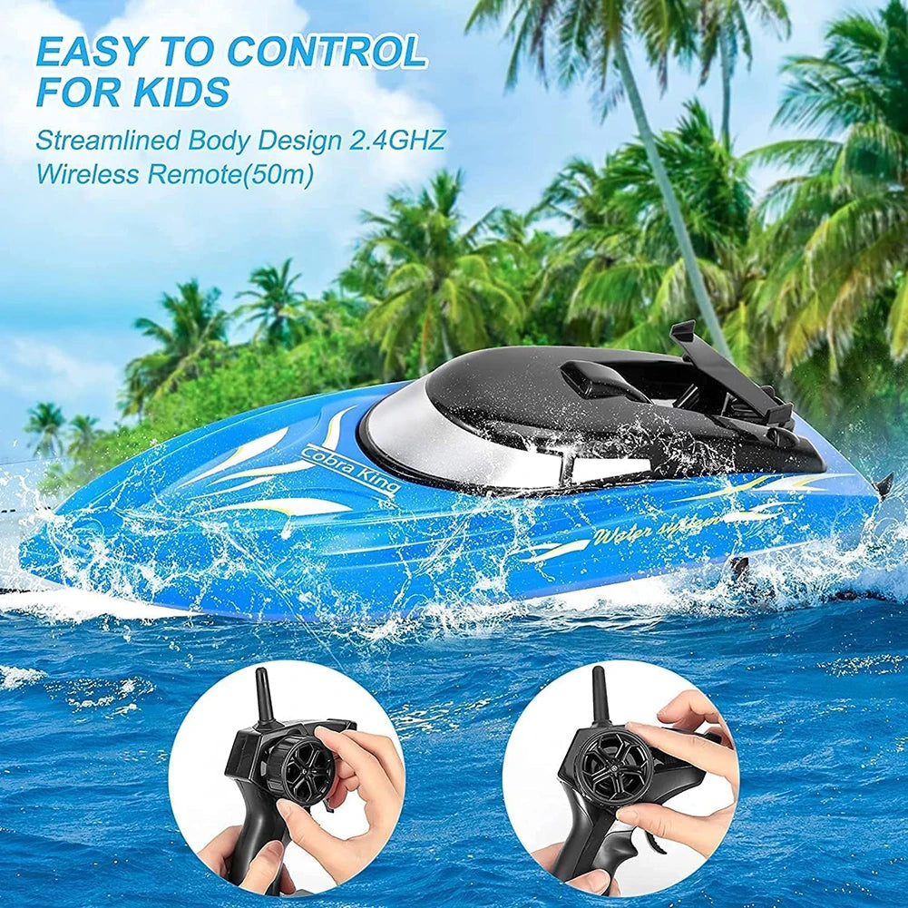 2Pack RH701 RC Battery Boat 2.4Ghz 25km/h High-Speed Remote Control Racing Ship Water Speed Boat Children Model Toy
