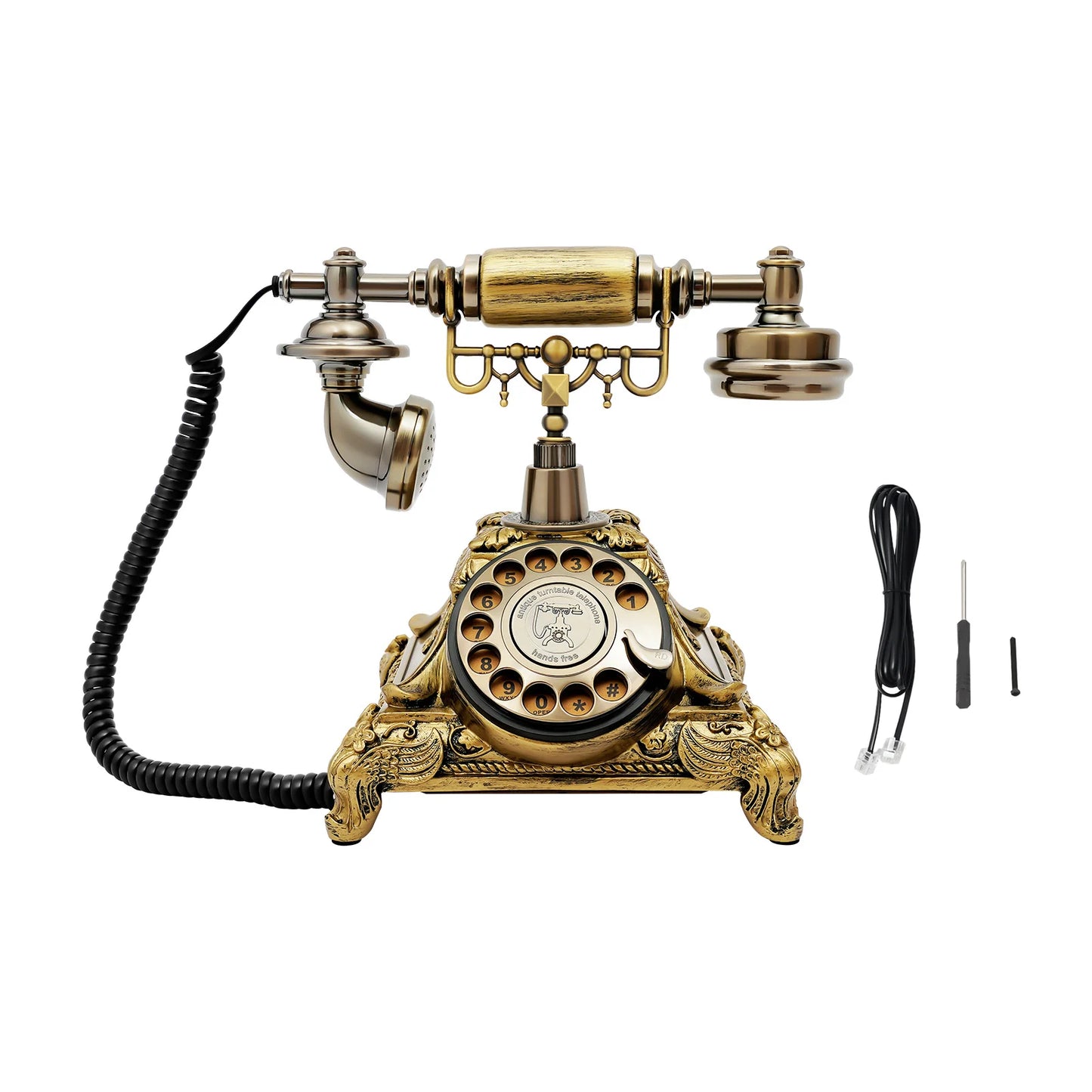Retro Rotary Landline Phone,Vintage Turntable Telephone,Antique European Style Telephone,Old Fashioned Dial Phone