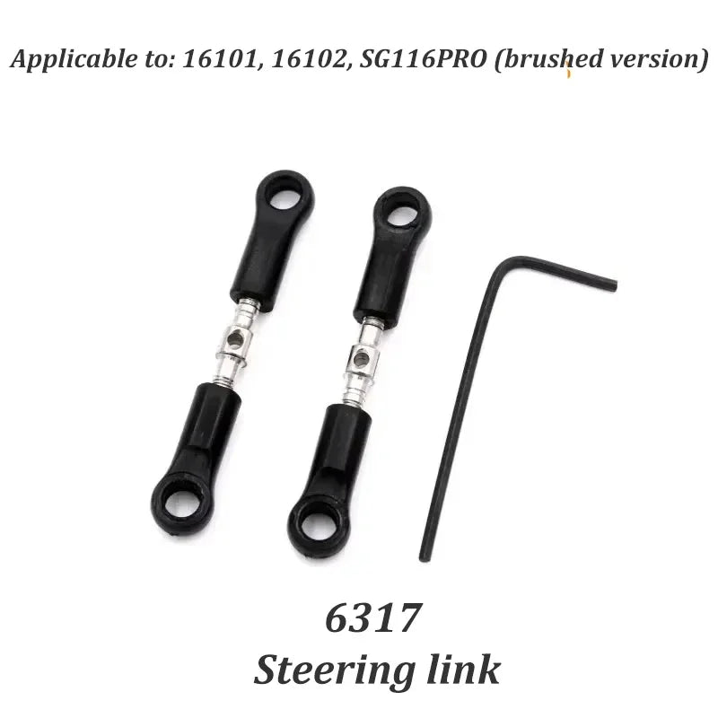 SCY 16101 16102 SG116PRO High-speed 50KM/H RC Original Parts Vehicle, Screw Rocker Arm, Steering Tie Rod Transmission Shaft Gear
