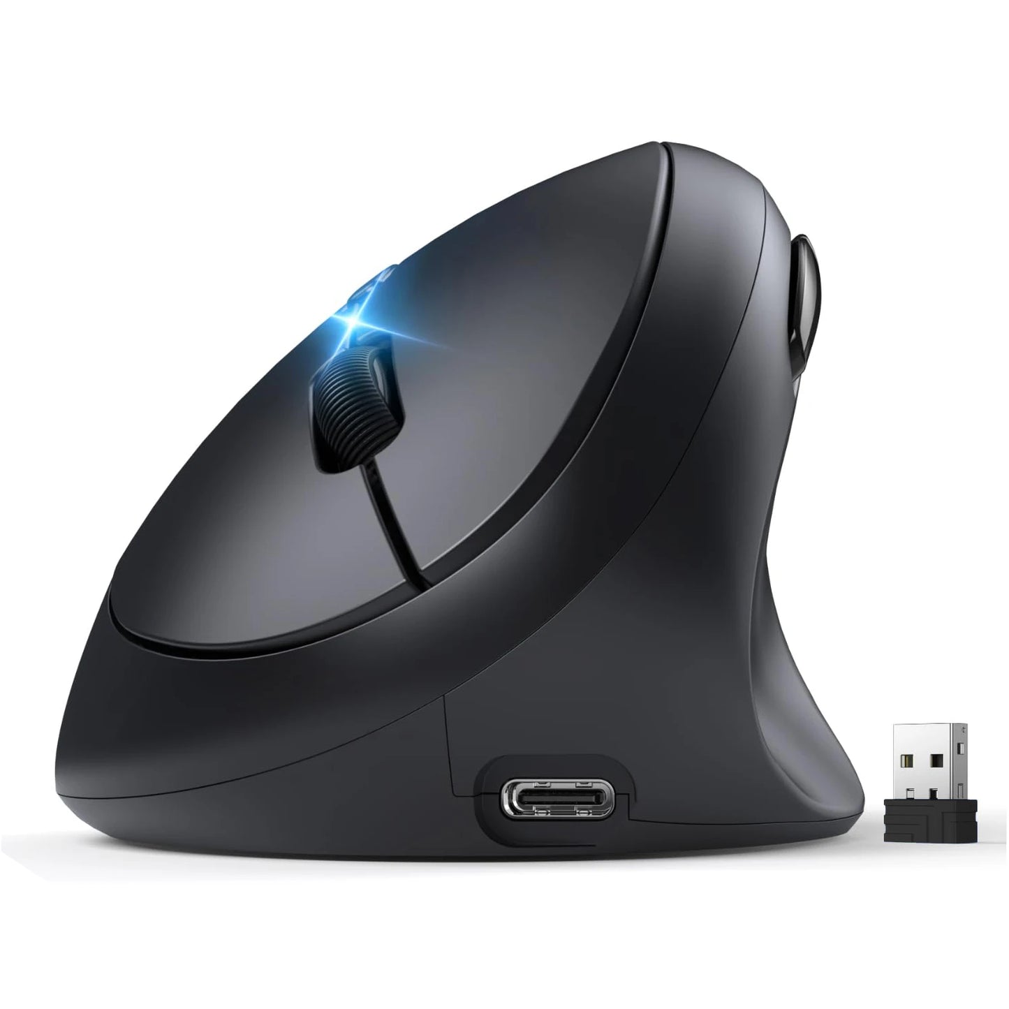OUIO Ergonomic Wireless Mouse, Rechargeable, Bluetooth5.4 & 2.4GHz Dual Mode, Silent Click, for Laptop/PC/Mac