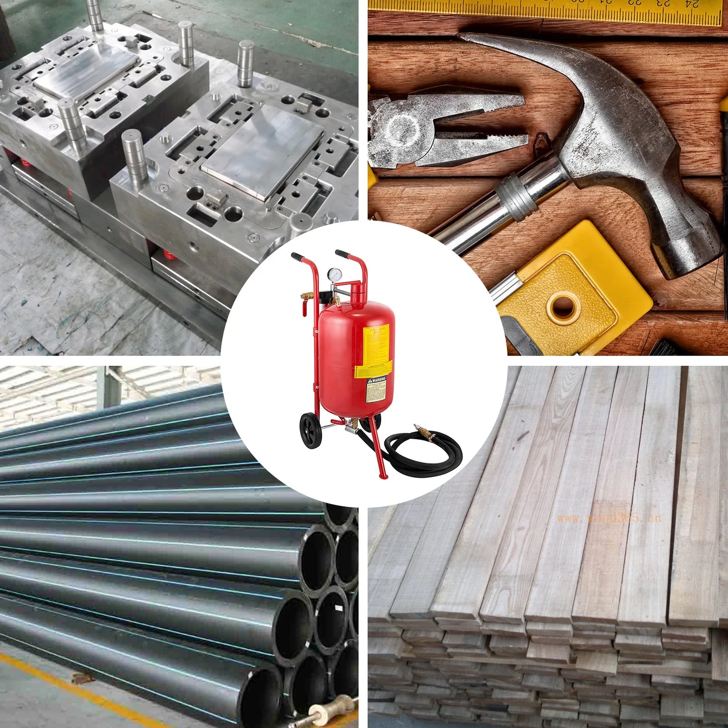 SucceBuy Sand Blaster 10Gal Portable Air Sandblaster 125Psi Pressure Sand Blasting Kit for Special Surface Treatment of Material