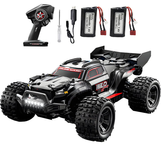 1/16RC Offroad Truck-Durable Beginner RC Car, High Speed 40 Km/h, Remote Control Monster Truck with 2 Rechargeable 7.4V 1500 mAh