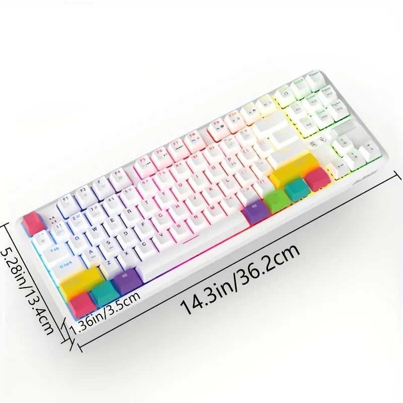 AJAZZK870T mechanical keyboard, wireless bluetooth dual-mode gaming, gaming 87 keys, simple and portable multimedia knob