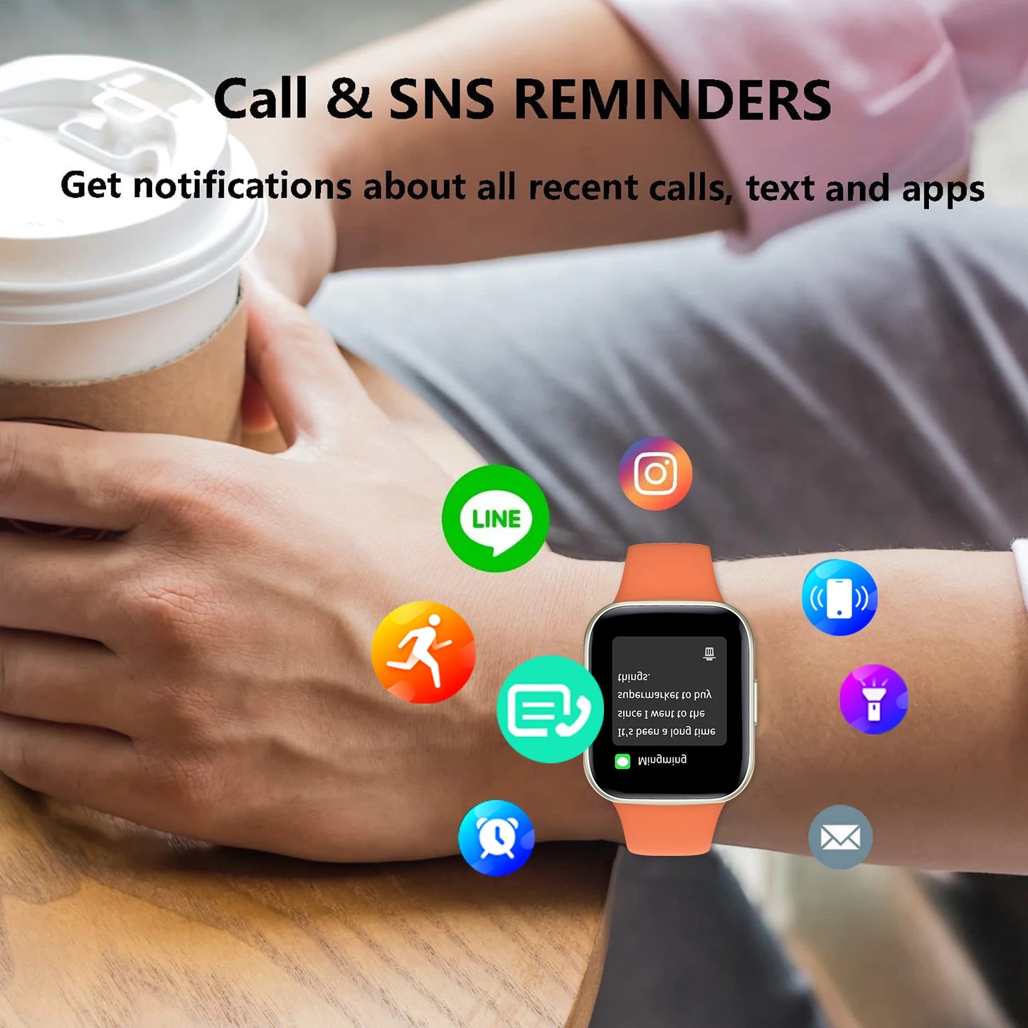 Smart watch, wireless calling /dial,for iPhone/Andriod, multi -Sport mode, calling reminder and rejection, SMS reminder