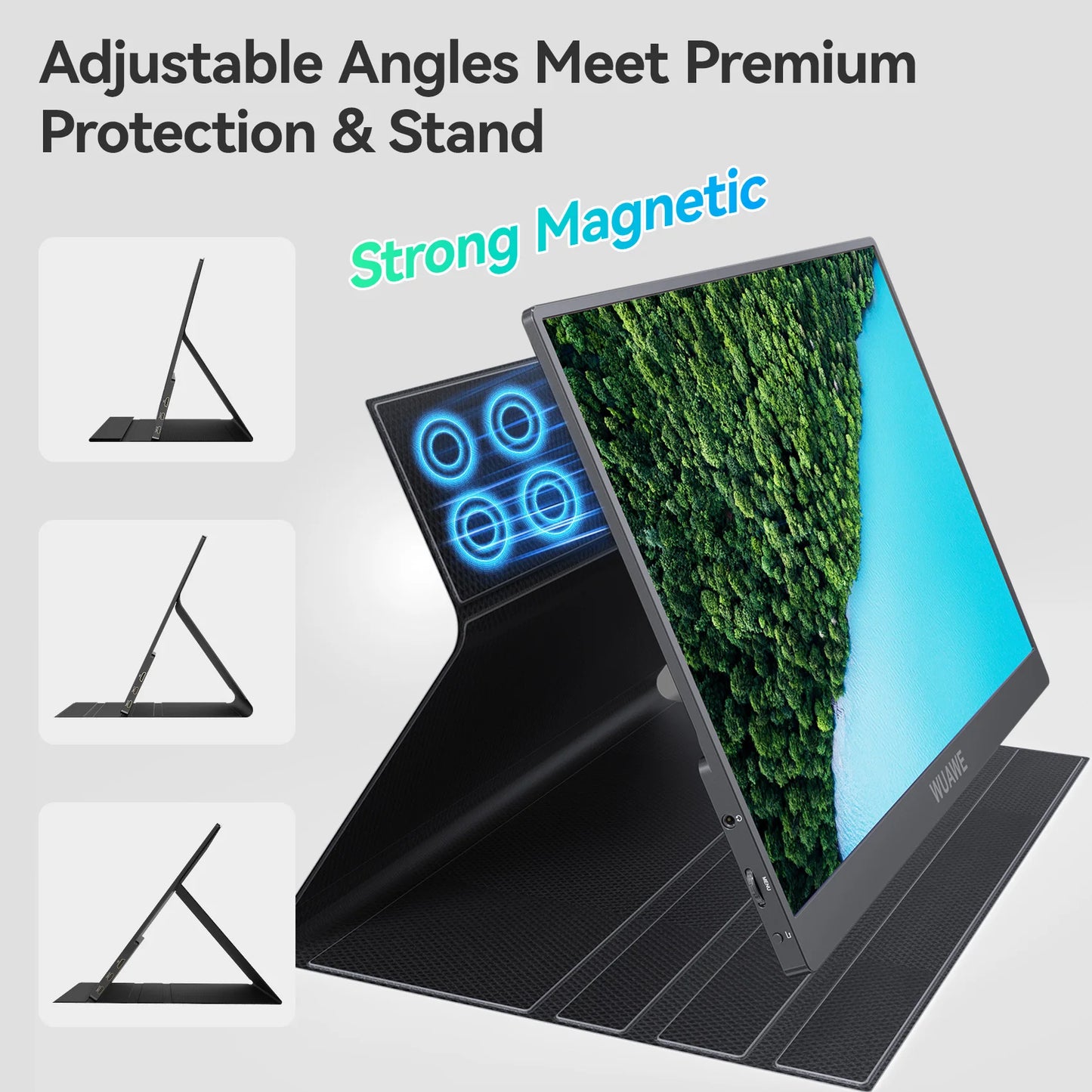 WUAWE 15.6 inch Portable Monitor Laptop, 15.6-inch 1080p72 NTSC 100 sRGB USB C HDMI Travel External Second Computer Screen HDRi