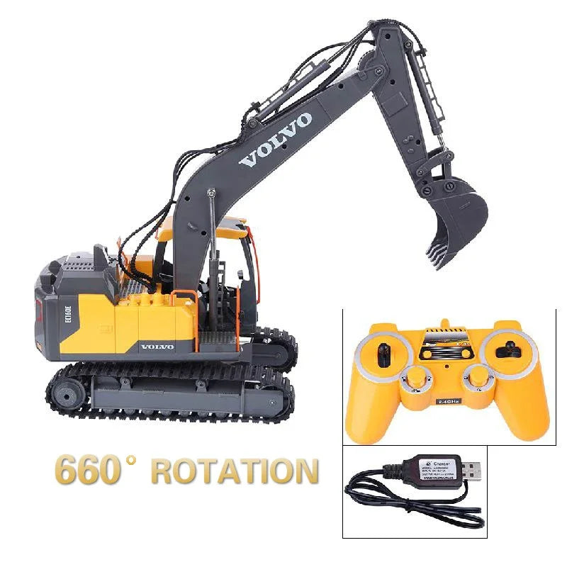 Double E E568 RC Excavator 1/16 17CH Crawler 3in1 Truck Alloy Digger Radio controlled Car Engineering Model Children's Day Gifts