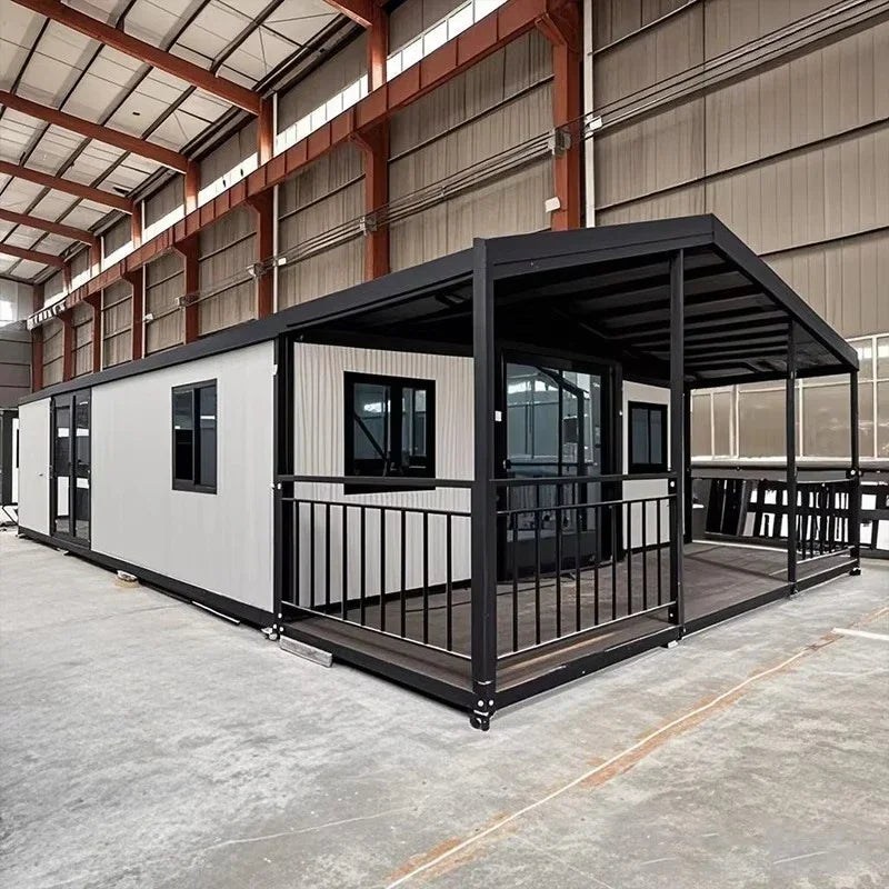 Tiny House 20ft 40ft Foldable Container Home Prefab Folding House for Sale Modern Double-wing Extended Wooden Container House
