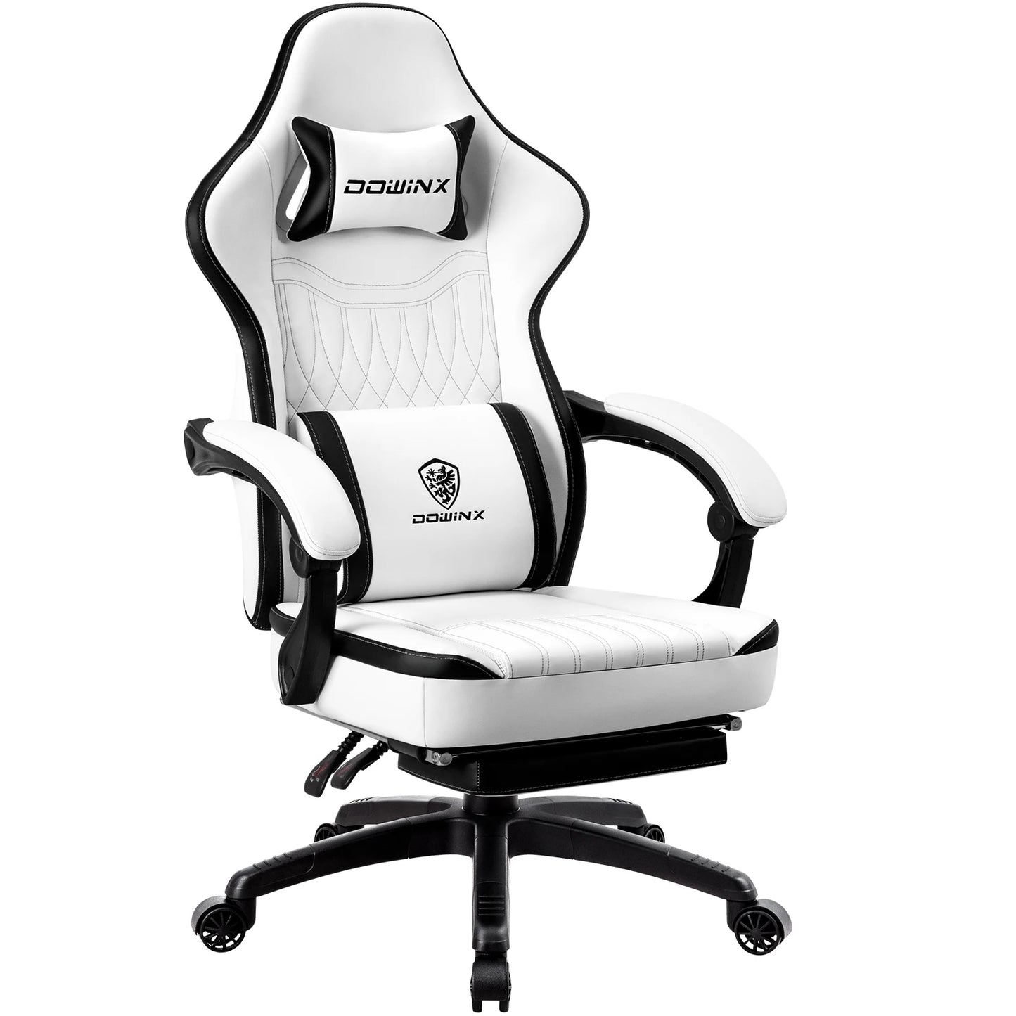 Dowinx Gaming Chair Breathable PU Leather Gamer Chair with Pocket Spring Cushion, Ergonomic Computer Chair with Lumbar Support